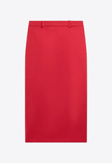 Zip-Up Midi Skirt