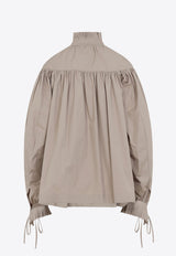 Catya Long-Sleeved Blouse with Pleats