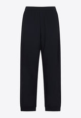 Elastic-Waist Pants with Embroidered-Logo