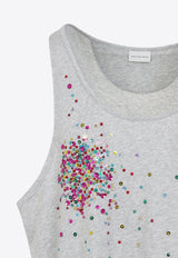 Hulo Tank Top with Embroidered-Sequins