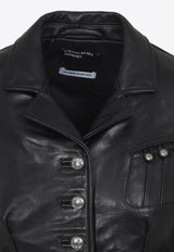 Leather Jacket with Back-Strap
