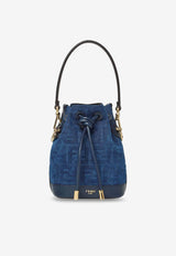 Fendi Mini Mon Tresor FF Jacquard Bucket Bag  Blue 8BS109AVR6F1UJW_BLU BLU ABISSO_42822728