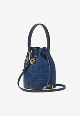 Fendi Mini Mon Tresor FF Jacquard Bucket Bag  Blue 8BS109AVR6F1UJW_BLU BLU ABISSO_42822728
