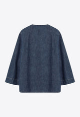 V-neck Denim Blouse