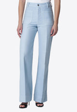Victoria Beckham Alina Flared Pants Light Blue 1126DJE007252BDE/S_VIBEC-SB