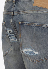 Washed Straight-Leg Jeans