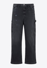 Washed Straight-Leg Jeans