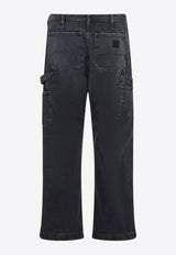 Washed Straight-Leg Jeans