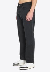 Washed Straight-Leg Jeans