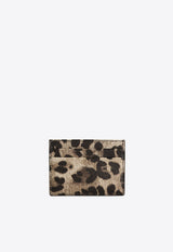 Leopard-Print Leather Cardholder