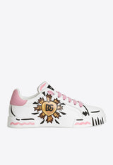 DG-Print Leather Low-Top Sneakers