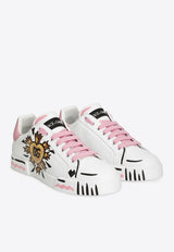 DG-Print Leather Low-Top Sneakers