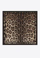 Leopard-Printed Square Scarf