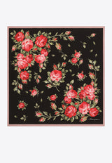 Floral-Printed Square Scarf