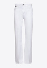 Stitched Straight-Leg Jeans