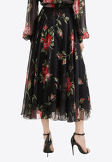 Floral-Printed Maxi Skirt