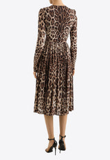 Leopard-Printed Midi Dress