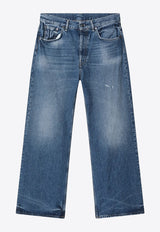 Faded Straight-Leg Jeans