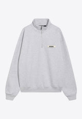 Logo-Labeled Zip-Up Sweatshirt