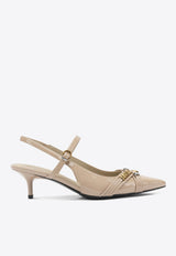 50 Logo-Plaque Leather Pumps