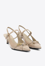 50 Logo-Plaque Leather Pumps