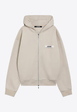 Jacquemus Gros Grain Zip-Up Hooded Sweatshirt Beige HOM00257AJ00126/S_JACQM-150