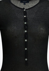 Crewneck Buttoned Top