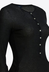 Crewneck Buttoned Top