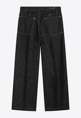 Studded Straight-Leg Jeans