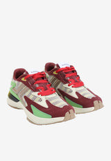 Jla Mesh and Leather Low-Top Sneakers