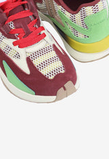 Jla Mesh and Leather Low-Top Sneakers