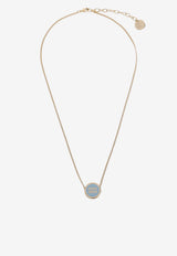 Enameled-Logo Brass Necklace