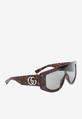 GG-Logo Rectangular Frame Sunglasses
