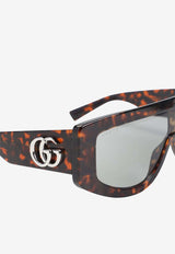 GG-Logo Rectangular Frame Sunglasses