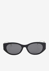 Low-Nose with Crystal-Embellishment Sunglasses