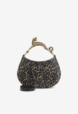 Cat Top Handle Bag in Leopard-Print