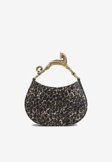 Cat Top Handle Bag in Leopard-Print