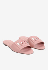Cut-Out Logo Leather Sandals