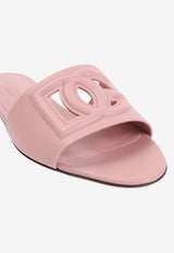 Cut-Out Logo Leather Sandals