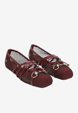 Mesh and Leather Ballet Flats