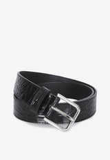 The Frankie Shop Toni Croc-Embossed Leather Belt Black BEFS21177LE/R_THE-148