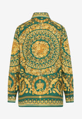 Signature-Print Silk Formal Shirt
