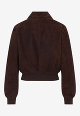 Suede Short Jacket with Front-Pockets