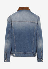 Denim Overwashed Jacket with Embroidered-Logo
