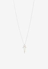 Pentagram-Charm Brass Necklace