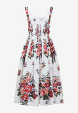 Floral-Print Pleated Midi Dress