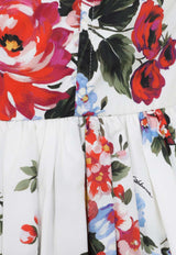 Floral-Print Pleated Midi Dress