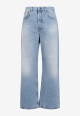 2021M Faded Straight-Leg Jeans