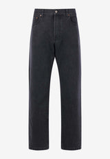 Buttoned Straight-Leg Jeans