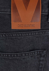 Buttoned Straight-Leg Jeans